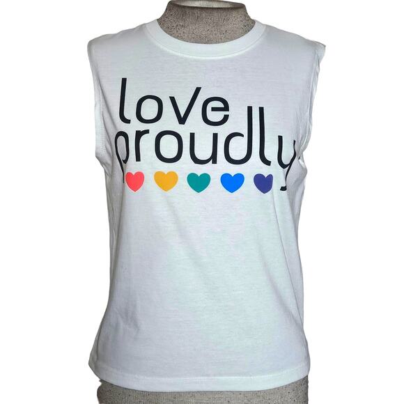 Love Proudly Sleeveless Tee Size Small - Picture 1 of 3